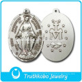 En Acier Inoxydable Ovale Saint-Christophe Pendentif Collier Médaille Religieuse Jésus Prière Vierge Marie Catholique Pendentif